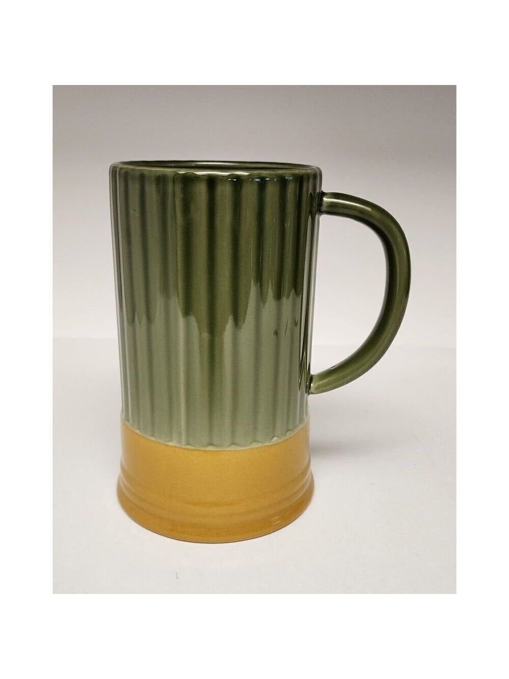 Ceramic Beer Mug Multicolor Green/Yellow